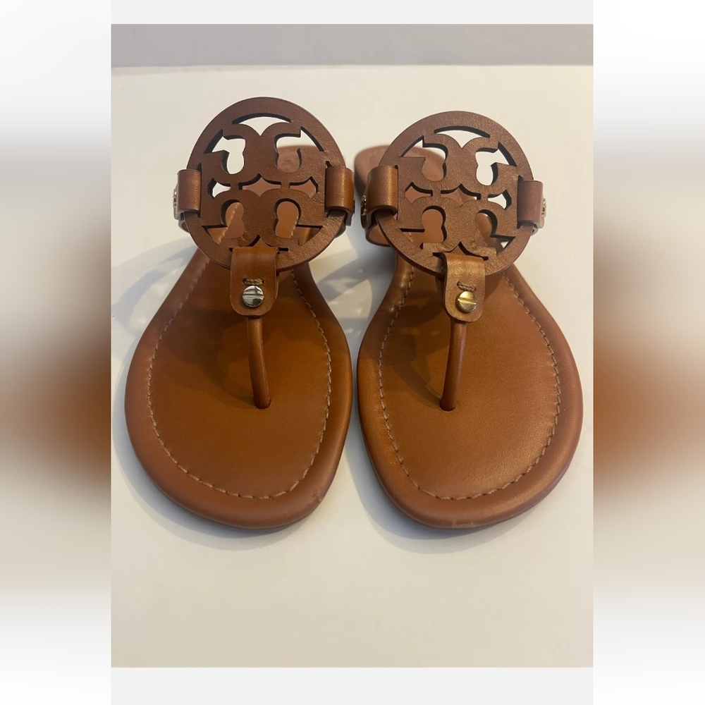 Tory Burch Women's Miller Leather Sandals Vintage Vachetta Size 7